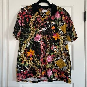 Fashion Nova Multicolor Chain and Floral Shirt